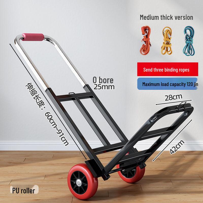 Compact Folding Hand Trolley - Portable Luggage and Cargo Cart for Home and Shopping