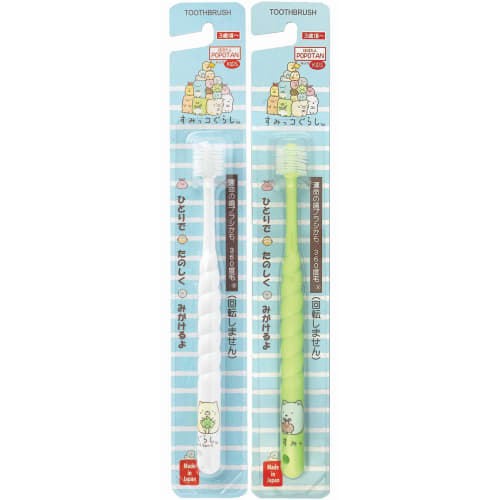 STB Higuchi 360-Degree Bristle Toothbrush, POPOTAN Kids, Sumikkogurashi (Soft) (One Random Color) 1 Brush (x 1)