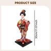 Japanese Geisha Doll Resin Figurine Standing Kimono Lady Sculpture for Home Shelf Office Decoration