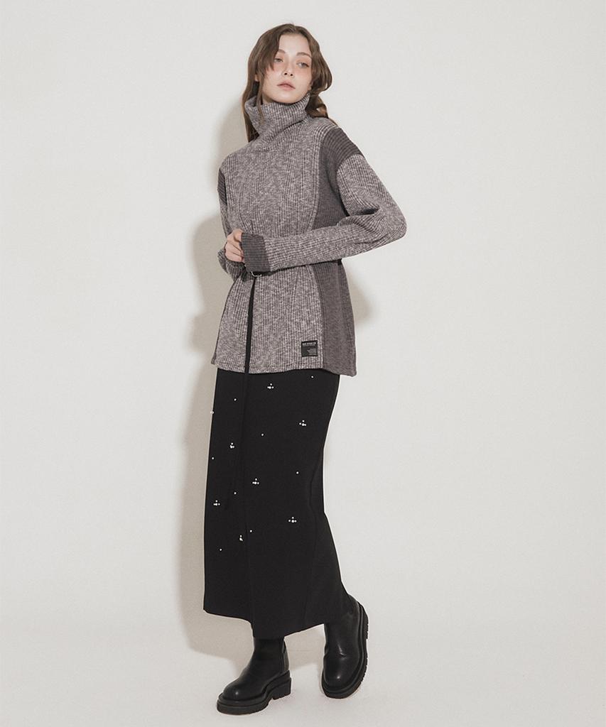 Eoboneoseu Panel Turtleneck Pullover [Grey]