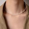 Ultra-fine Natural Freshwater Pearl Necklace, Summer Stacking, Versatile Plated 14K Real Gold Small Rice Grain Collarbone Chain