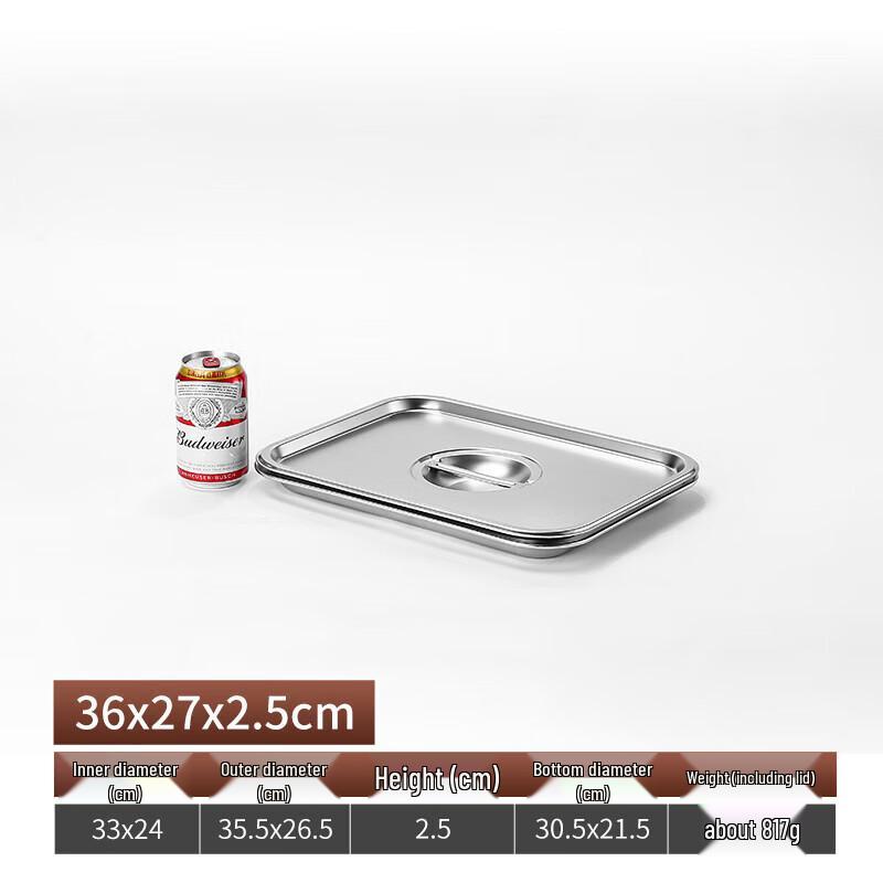 316 Stainless Steel Rectangular Food Pan with Lid