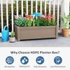 HDPE Raised Planter Box Outdoor Rot-Resistant and Non-Cracking Rectangle Planter 29.5 14.4 9.8 In Brown with Drainage Holes for