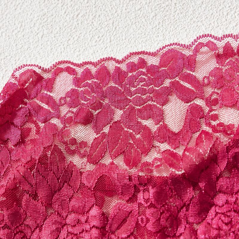 Culotte sexy en dentelle rouge grande taille pour femme avec détails en maille florale - Sous-vêtement taille haute doux, respirant et confortable