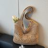 Large Straw Beach Bag with Zipper Summer Shoulder Bag Handbag Hobo Bag Shoulder Purse for Women Travel Vacation