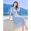 New Chinese Style Stand Collar Slimming Petite Dress