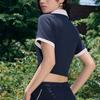 New Adidas Verbiage Polo Tee Polo Shirt Women's College Navy JC8684