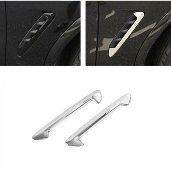 Chrome 2PCS Side Fender Air Vent Outlet Cover Trim For BMW X3 G01 2018-2022