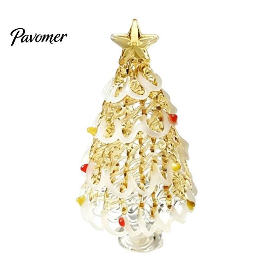 Decorative Glass Art for Shelves Glazed Christmas Tree Figurine, Pulled Wire Desk Decor, Colorful Home Mini Holiday Tabletop Ornament Car Home, Unique