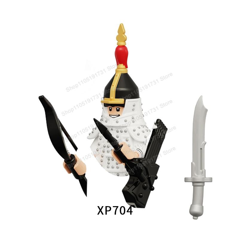 MOC Chinese Soldier Figures Building Blocks Shangzhou Dynasty Qin Dynasty Castle Warrior Knights Army Accessories Bricks Toys