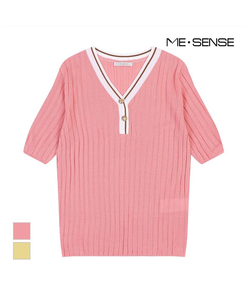 Misens V-Neck Short Sleeve Knit_Mb45Knm611Z