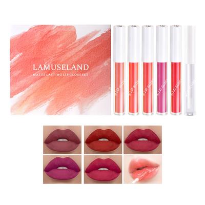 6Pcs/Set Keep Smile Matte Liquid Lipstick Long-Lasting Waterproof Lip Gloos and Lip Plump Oil Lip Makeup 1.5g