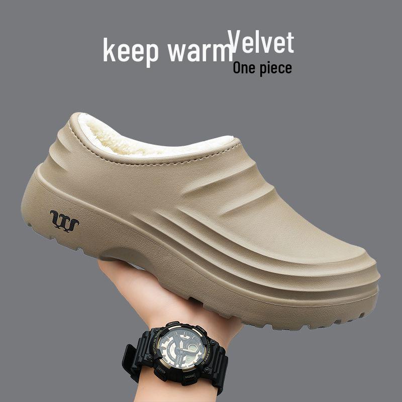 Men's Waterproof Non-Slip Black Leather Chef Shoes - Oil-Proof, Wear-Resistant, Soft Sole Slip-On for Kitchen Work