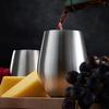 2 Stück Edelstahlbecher Bierkrug Weintumbler Große Bierbecher Cocktail- Weingläser Eiförmig Groß Kühl Metall Outdoor Trinkgeschirr