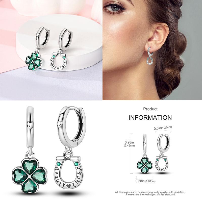 New Earrings 100% Genuine 925 Silver Women Hoop Earring Women's Wedding Engagement Girlfriend Wife Birthday Gift