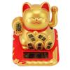 Solar Powered Waving Cat Wealth Welcoming Solar Cute Happy Lucky Cat Fortune Cat Statue Ornament for Home Car Decor