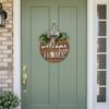 Warm Home 2D Round Welcome Sign 2D Flat Wall Sign New Hanging Wooden Board  Front Door Decor
