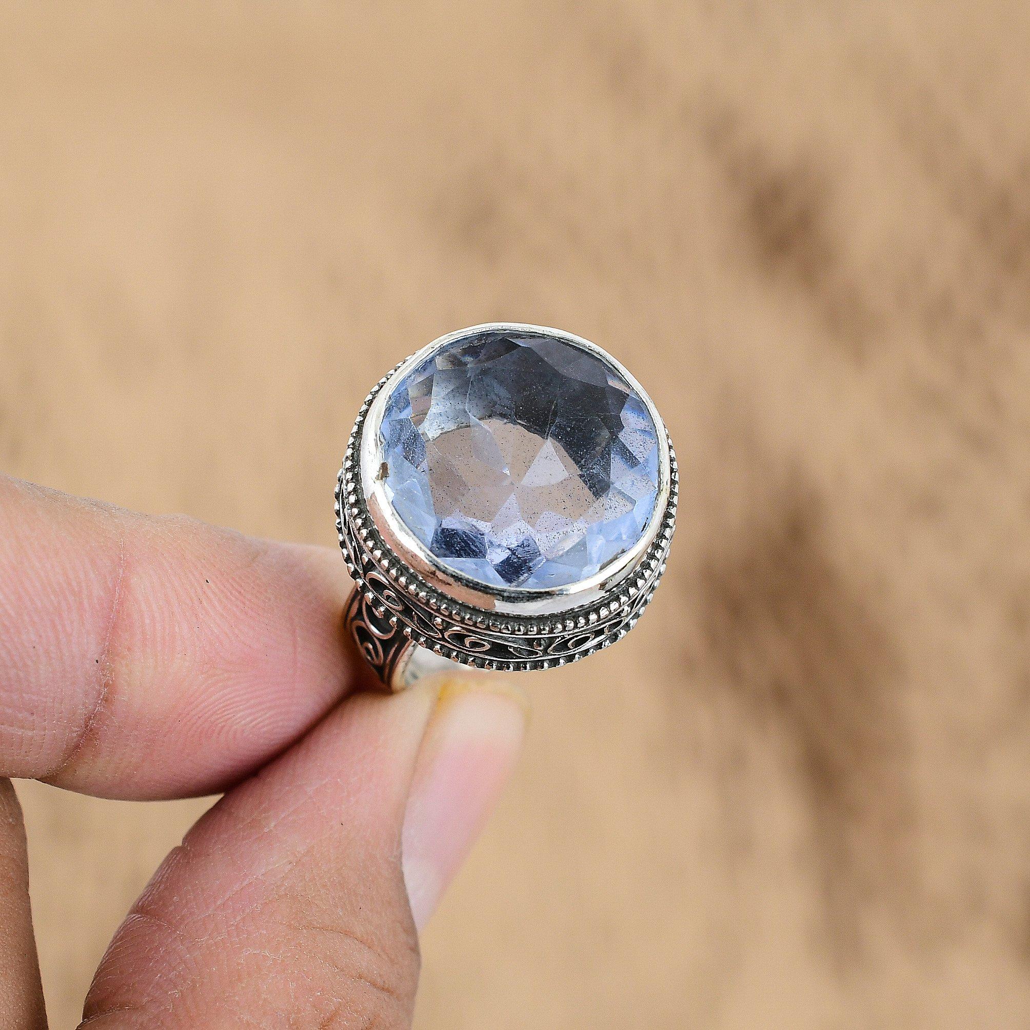 

Natural Tanzanite Quartz Promise Vintage Ring Size 7 925 Silver For Women No