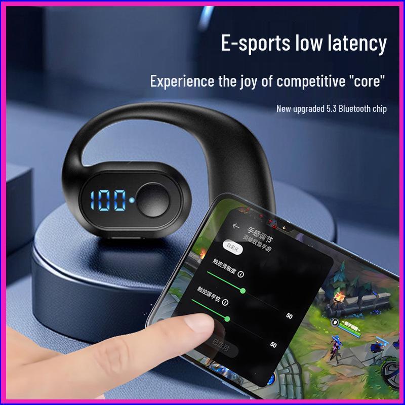 Single-Ear Bluetooth Headset with Display, Long Battery, Button Control, OWS Open-Ear Sports Wireless Headset