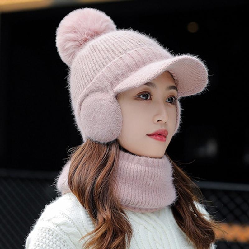Hat Balaclava Set Beanie Scarf Set Winter Warm Knit Hat Scarf Set Skullies Beanie Men Ear Head-Neck Cover Ski Beanie Hat