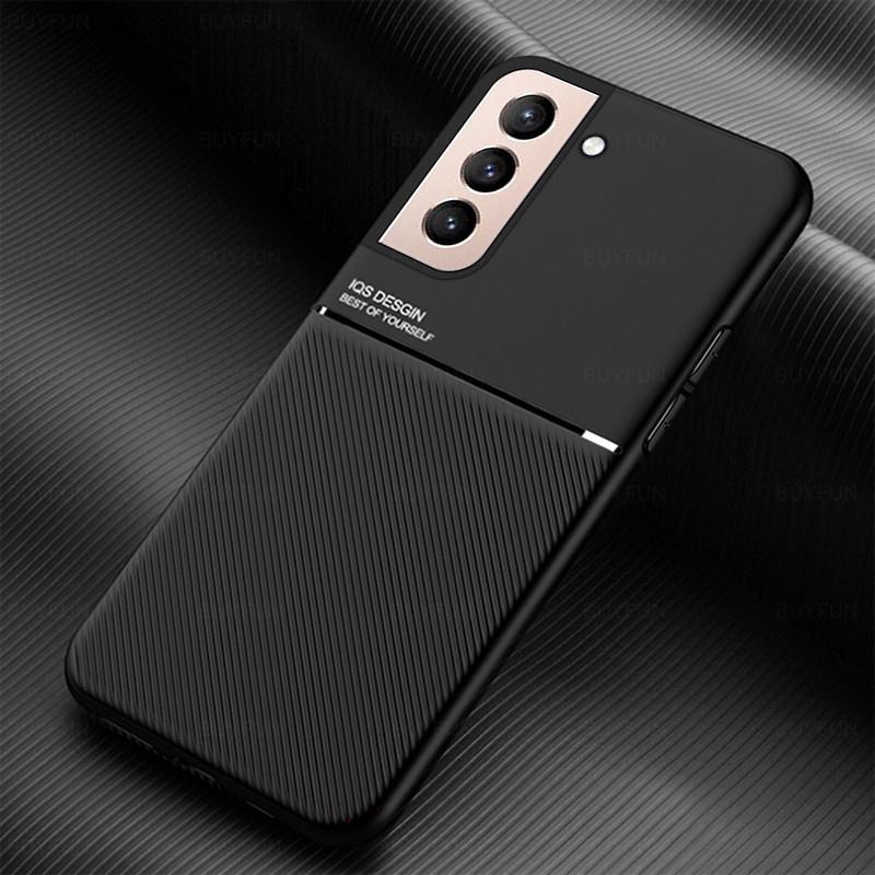 Leather Texture Phone Covers for Samsung Galaxy iPhone Huawei Honor OPPO VIVO Xiaomi Redmi Case Car Magnetic Holder Silicone Shockproof Coque