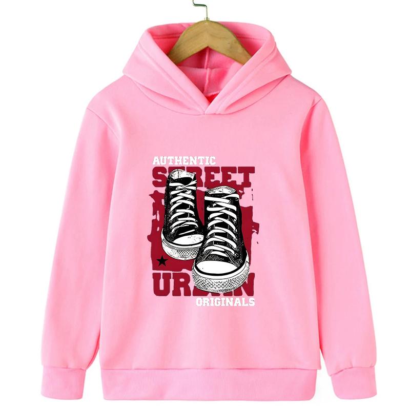 

Весна Осень Модная Обувь Принт Детские Толстовки для Девочек Свитшоты с Длинным Рукавом Повседневная Мода Детская Одежда Пуловеры Топы 100