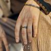 Adjustable Sterling Geometric Ring Men Women Vintage Retro Style Handmade Black Oxidized Finish