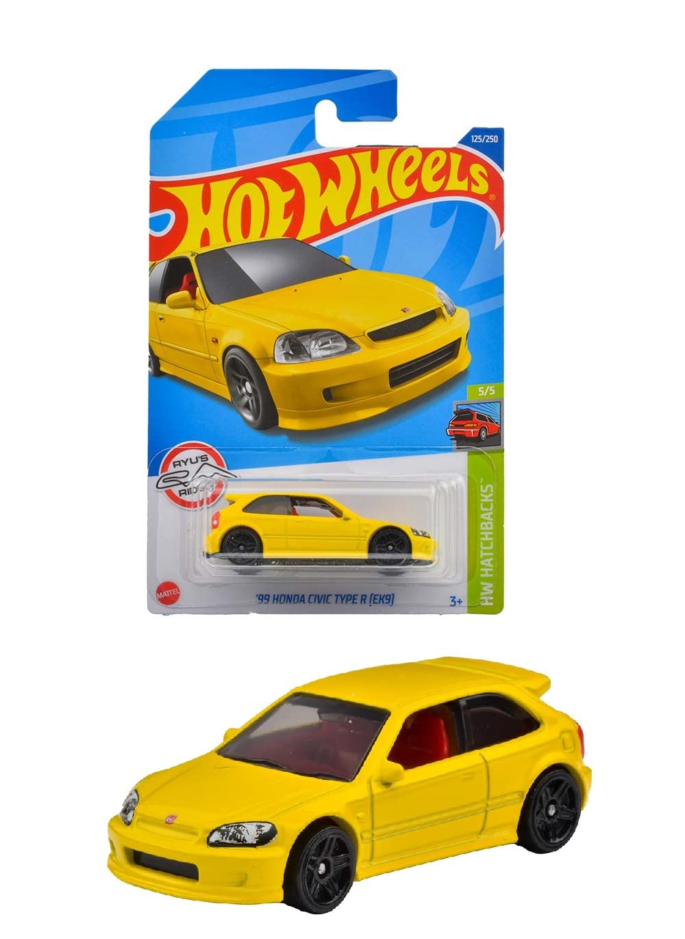 

Hot Wheels Базовая машинка Honda Civic Type R 3 и HHF11 99 [EK9] (Возраст до)
