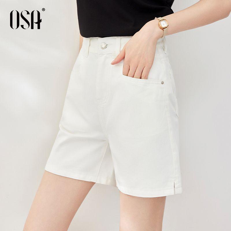 

OSA Cool Antibacterial High Waist Half Length Straight Shorts White S