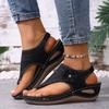 Women'S Outdoor Sandals Thick Soled Wedge Heeled Shoes Fashionable Holiday Sandal For Woman With Arch Support Comfortable Walk