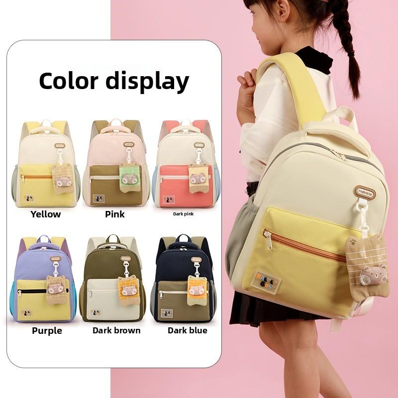 Kids Cartoon Nylon School Backpack With Waterproof And Lightweight Features For Boys And Girls