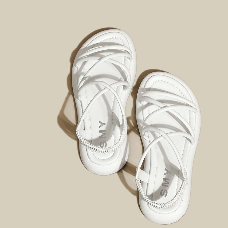 fashion Thick Sole Sandals Women 2024 New Summer Soft Sole Elevated Casual Roman Sandals Small Womens Shoes  Sandalias Mujer  Sandal