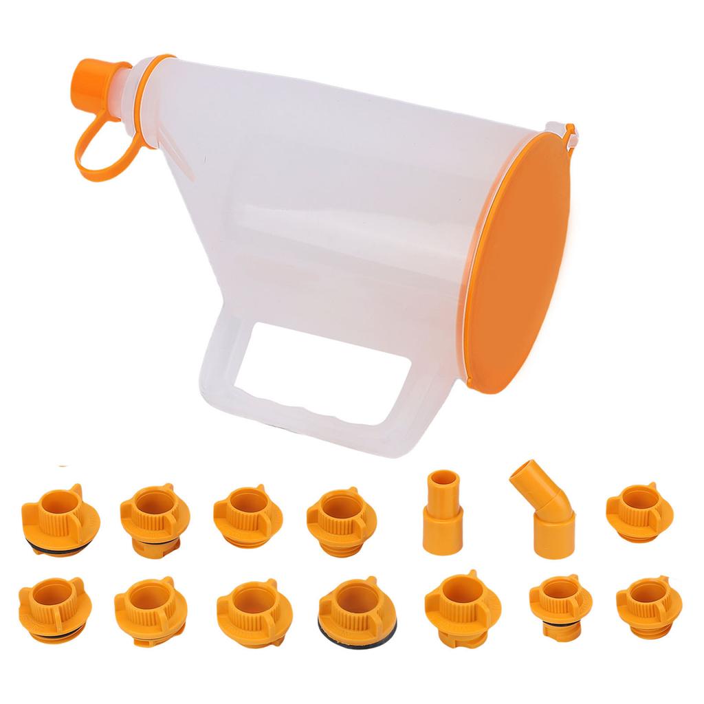 15pcs Engine Oil Funnel Kit Spill Proof 1.5 Qt Funnel with 14 Adapters for Multiple Vehicle Models