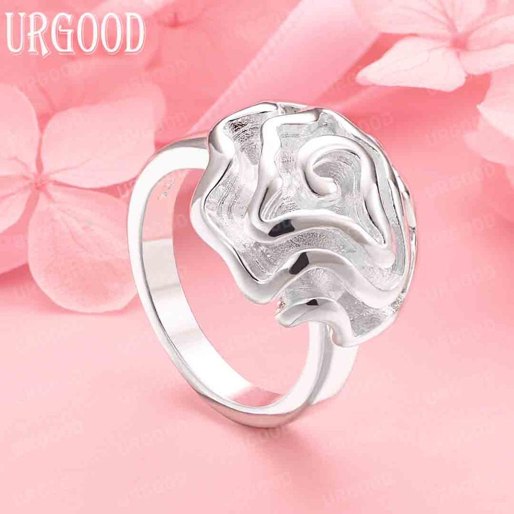 925 Sterling Silver Wedding Jewelry Romantic Flower Ring