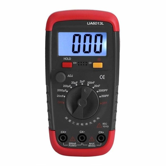 Professionnel Capacimetre, Testeur de numérique condensateur 0,1 pF - 20000uF avec capacimètre avec rétroéclairage LCD et veste