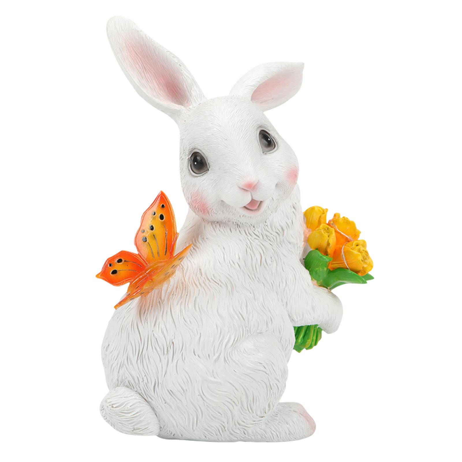 

Solar Bunny Statue for Patio Balcony Yard Lawn Ornament Resin Animal Sculpture Unique Housewarming Birthday Gifts for Women