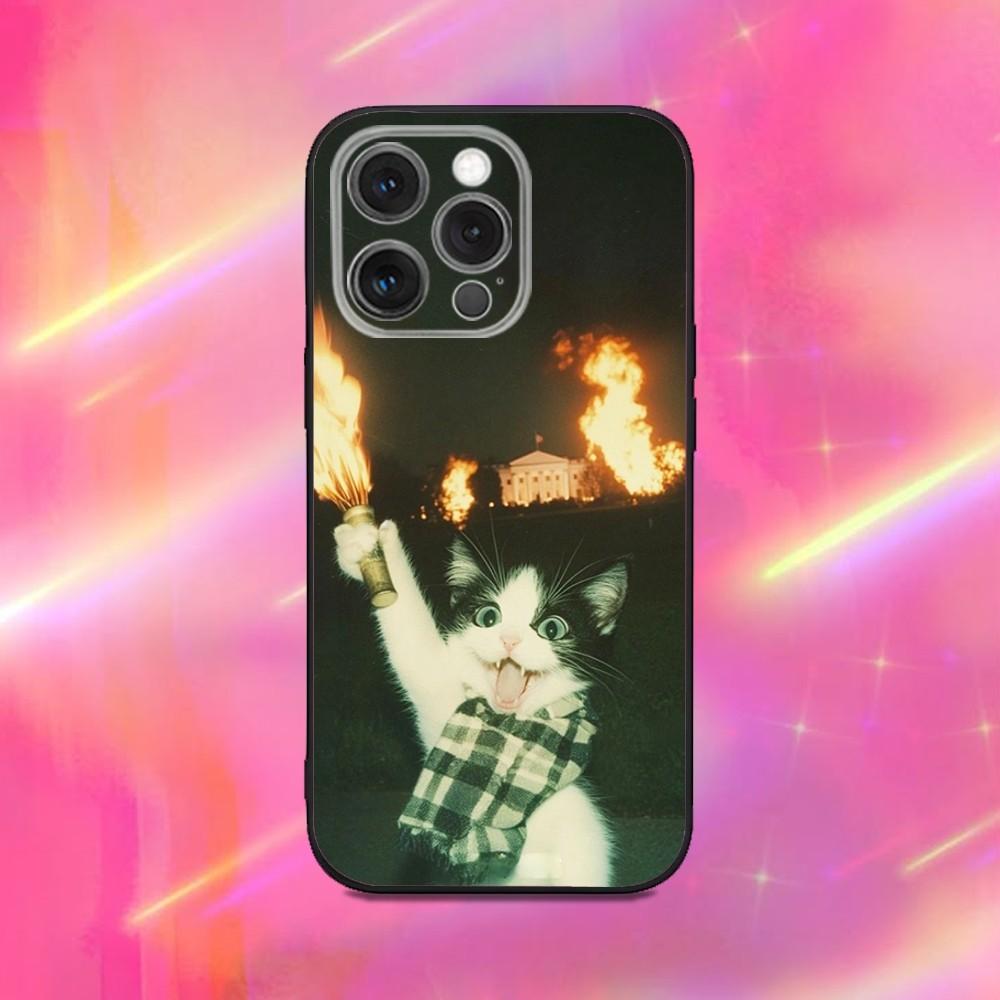 Funny Cute Cat Phone Case For iPhone 17 16 15 14 13 12 11 Pro Max Mini SE 7 8 Plus 17E Air Shockproof Non-Slip Soft Back Cover
