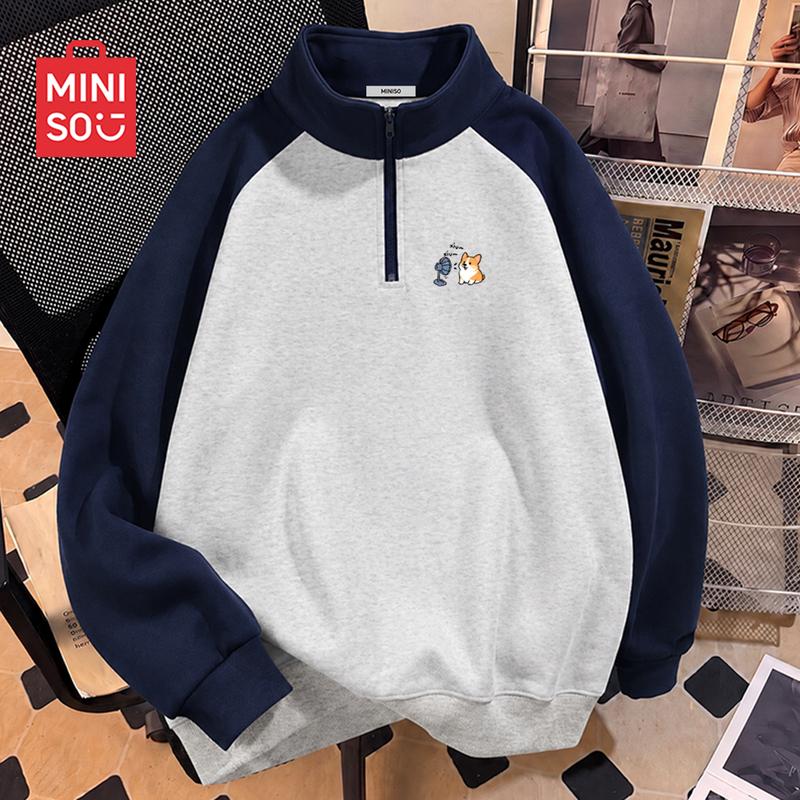 MINISO Japanese-Style Heavyweight Graphic Pullover Sweatshirt