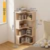 Solid Wood Corner Bookshelf - Floor-Standing Right Angle Storage Rack