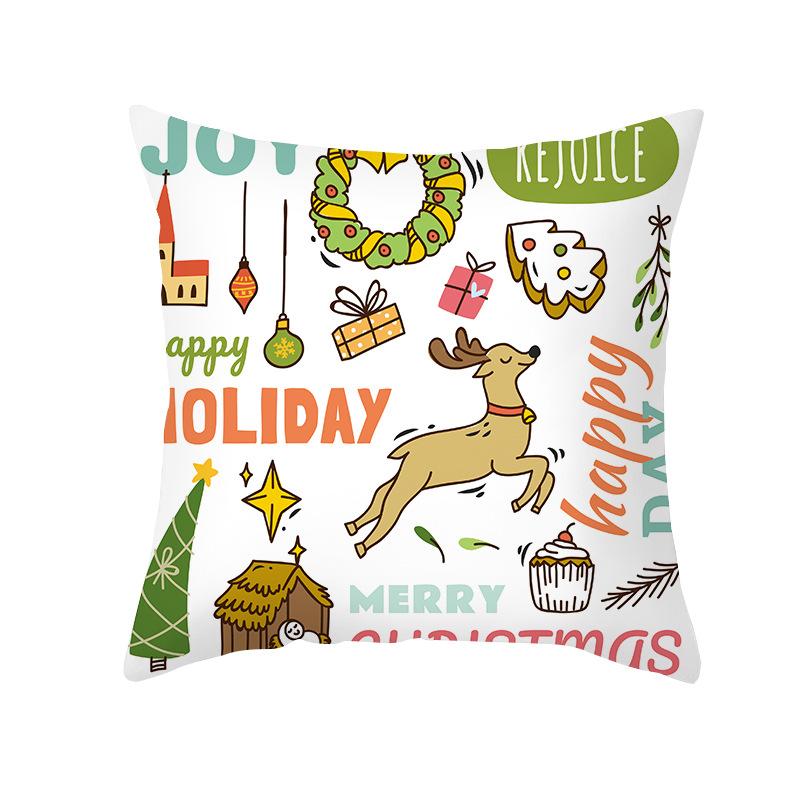 New Nordic Print Christmas Pillow Cover Cartoon Christmas Series Sofa Cushion Cover Home