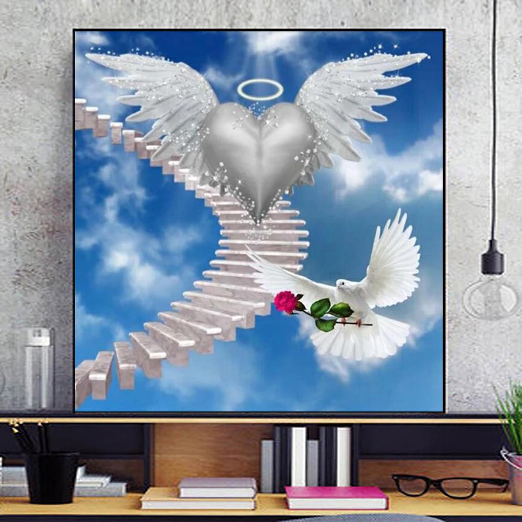 DIY diamentowe malowanie gołąb pokoju zestaw do szycia krzyżykowego mozaika artystyczna diamentowa malowanie pełne koło/kwadratowe diamentowe dekoracje do domu