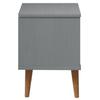 Nightstand MOLDE Gray 40x35x48 cm Solid Pine Wood