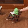 Japanese Frog Coffee Table Ornament: Cartoon Miniature Healing Rocking Chair Decoration