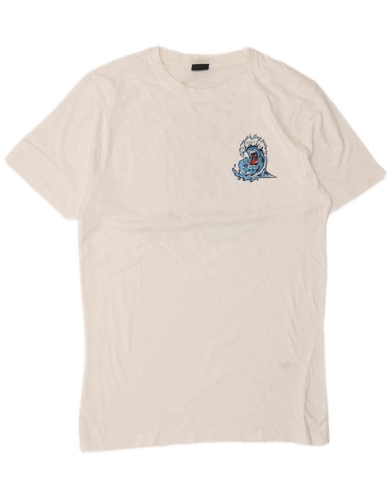 SANTA CRUZ Mens Graphic T-Shirt Top Medium White BU11 XXXXL
