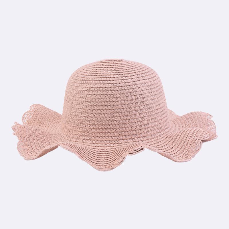 Custom Hand-Embroidered Sun Hat Adjustable Wavy Shape Personalized Names For Kids Ladies Beach Caps Outdoor Fashion Straw Hats