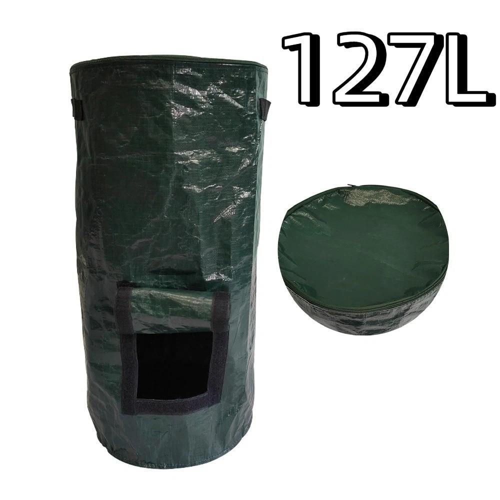 Sealed Compost Bin Bag Zippered Lid Refuse Composter Waste Collector Yard Garbage Bag  Grower