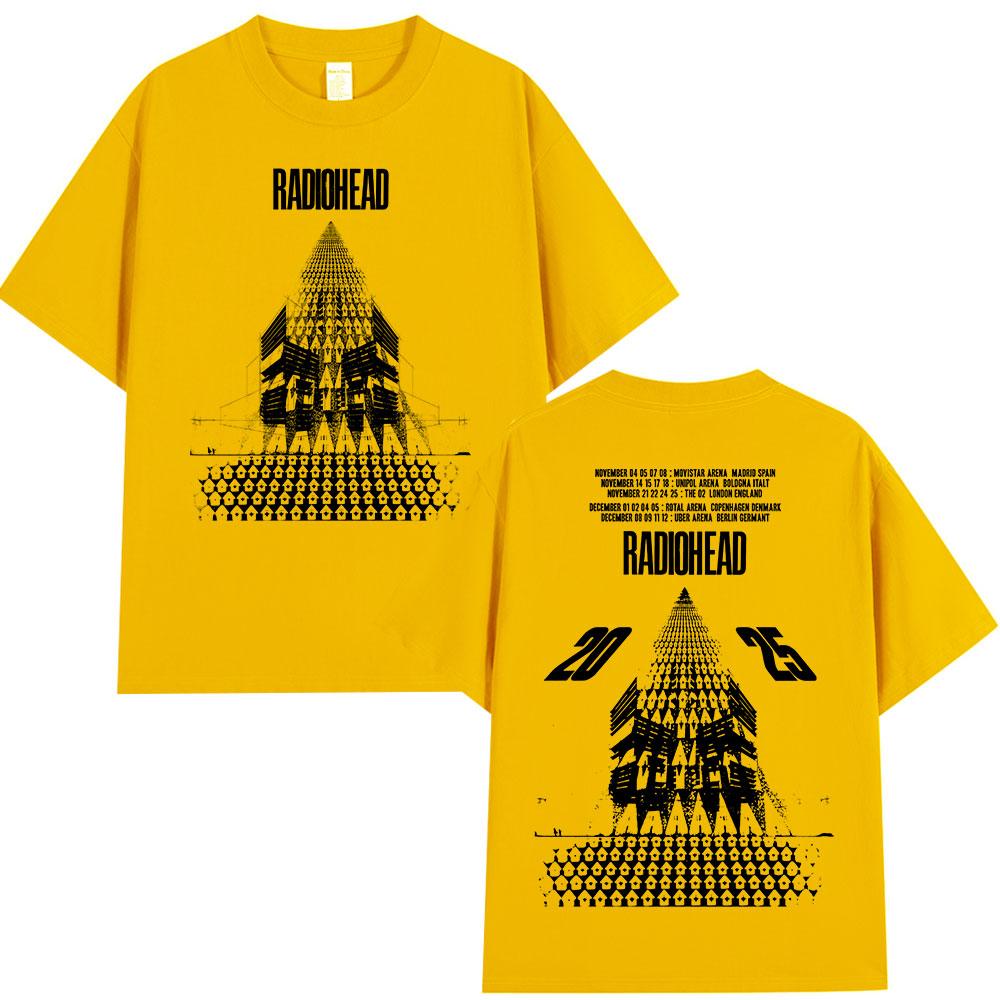 

Radiohead Return To The Road European Tour 2025 T Shirt Fashion Rock Band T-shirts Men Women Cotton Oversized T-shirt Streetwear 4XL