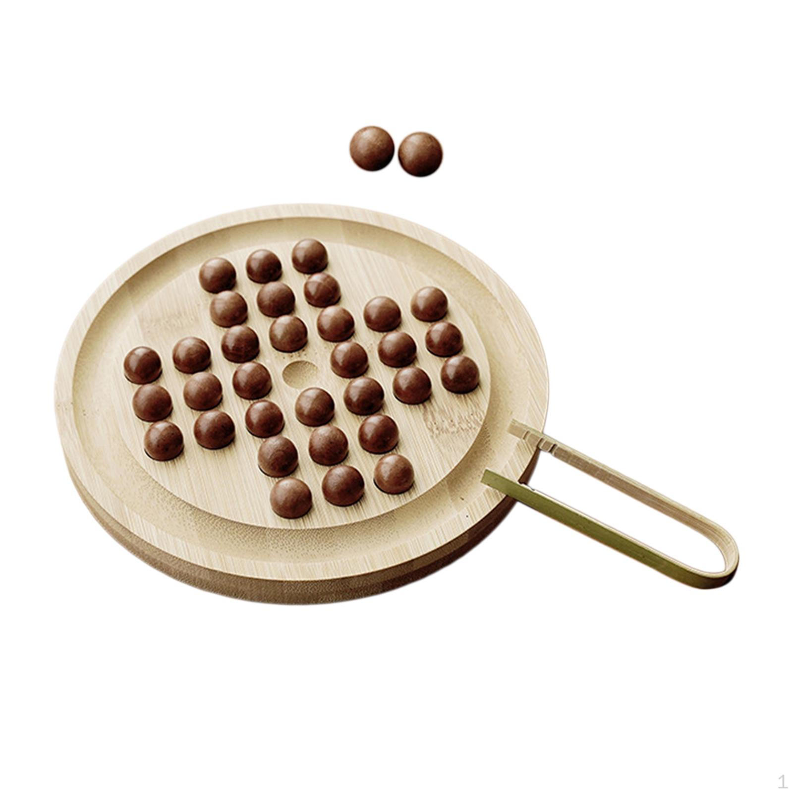 Настольная игра  Солитер с колышками  и 32 шарика, для подростков, с зажимом, классическая, для одного игрока Wood Large