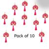 Lotus Hangings, Pack of 10 | Pink | Decoration Home Decor Wall Door Mandir Pooja Room, Pink Lotus Tassel Wall Hanging, Wedding Backdrop Decorative