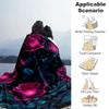 1pc Rose Printing Lightweight Flannel Blanket, Comfortable and Warm Blanket, for Camping Sofa Bed and Couch Office, Suitable for Gift Blanket